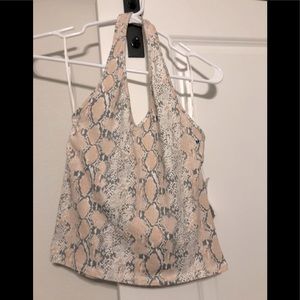 American Eagle- snake skin backless halter top -Medium